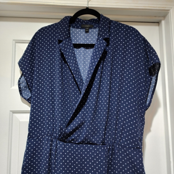 J. Crew Navy Polka Dot Jumpsuit With Pockets - Picture 2 of 9